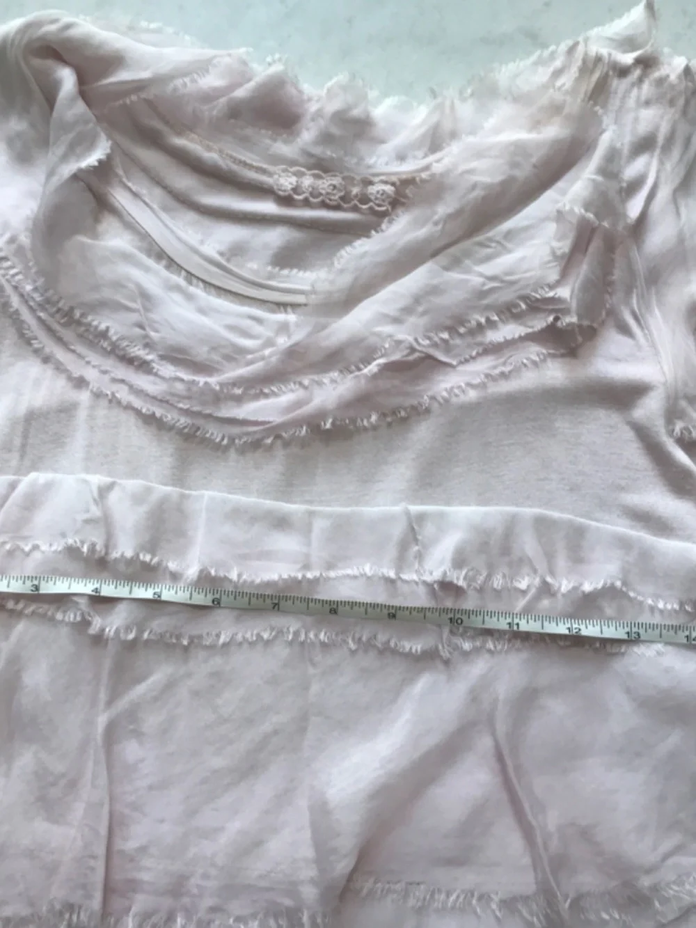 Made in Italy S Pink Ice Tiered Silk Dress - Picture 4 of 5